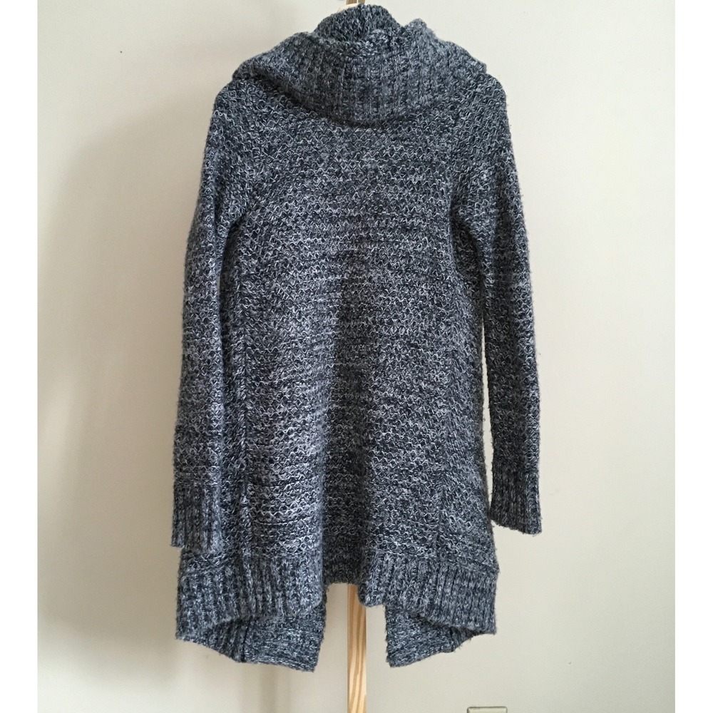 Abercrombie & Fitch Gray Marl Chunky Knit Shawl Collar Cardigan Sweater XS - Picture 2 of 4